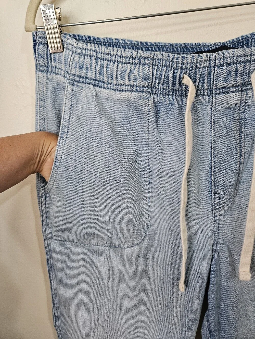GAP Light Blue Lightweight Relaxed Drawstring Jeans Denim
